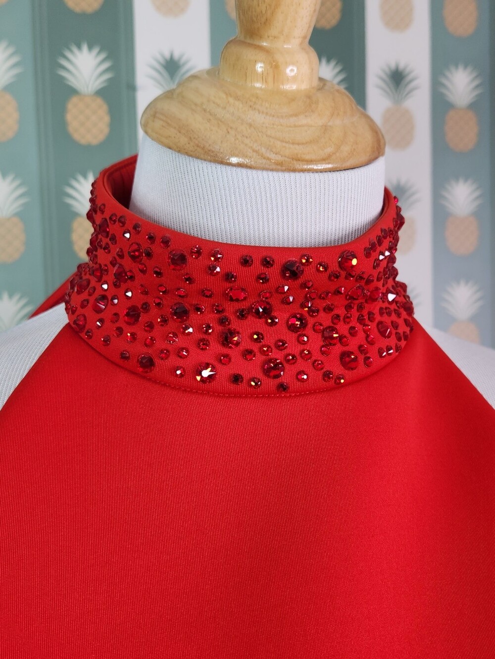 Jovani Red High-Neck Sequin Belt Sheath Dress - Picture 6 of 7